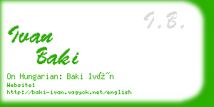 ivan baki business card